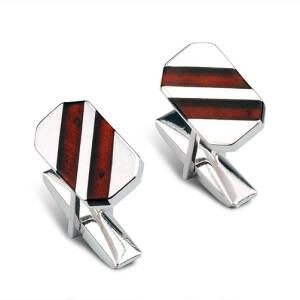Cut With Strips Cuff Link